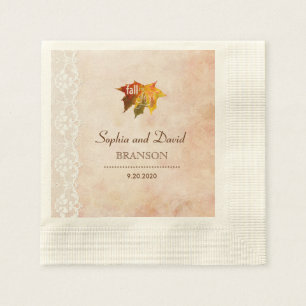 Romantic Fall in Love Wedding Napkin