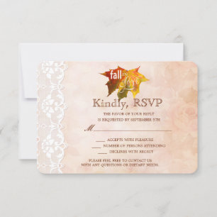 Romantic Fall in Love Wedding RSVP Invitation