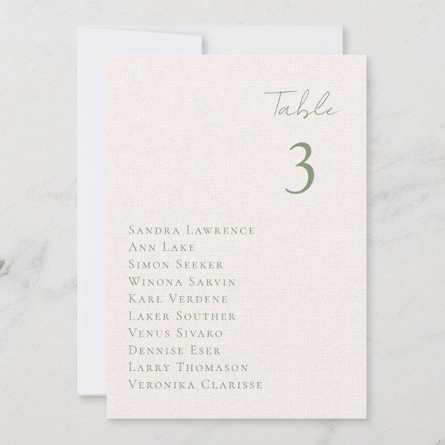 Romantic fall lake Wedding Table Seating Card (Front)