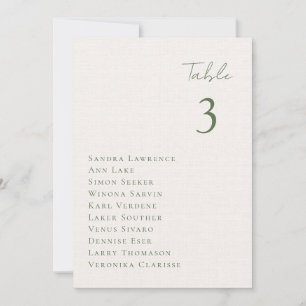 Romantic fall lake Wedding Table Seating Card