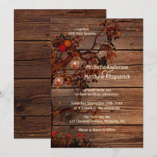 Romantic Fall Lanterns Wedding Invitation
