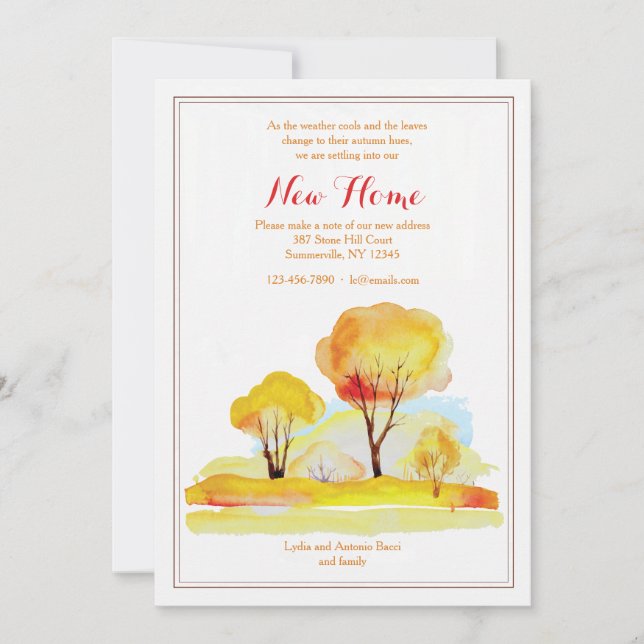 Romantic Fall Moving Announcement (Front)