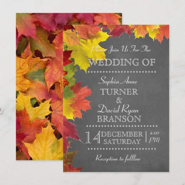 Romantic Fall Music Sheet Wedding Invitation (Front/Back)