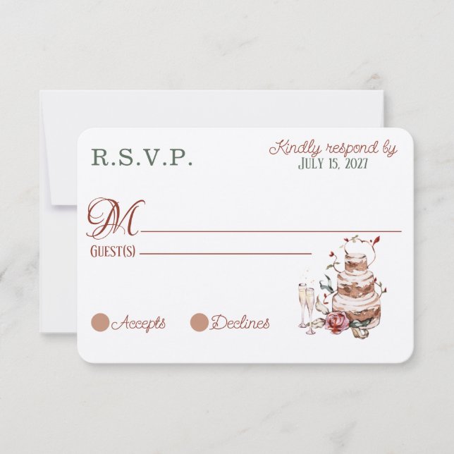 Romantic Fall Orange Spice RSVP cards (Front)