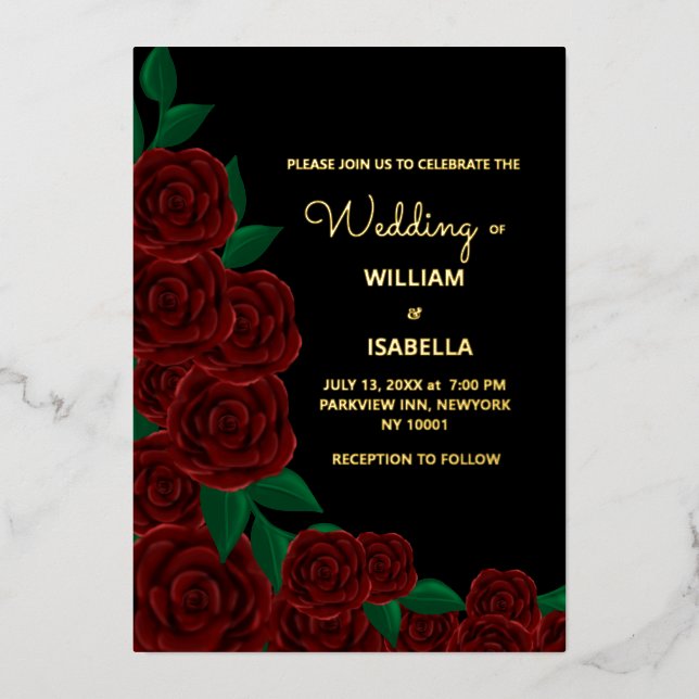 Romantic Fall outdoor  wedding gorgeous Red roses (Front)