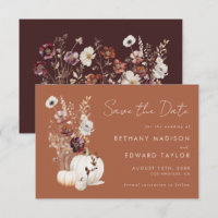 Romantic Fall Terracotta Wildflower Wedding