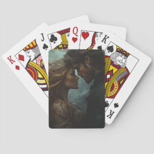Romantic Fantasy Lovers in Storm Playing Cards