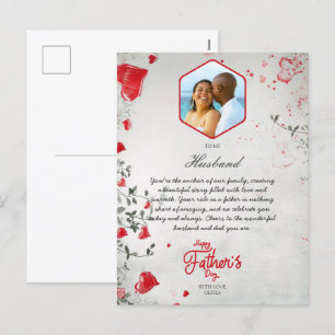 Romantic Father's Day  for Husband From Wife Photo Holiday Postcard