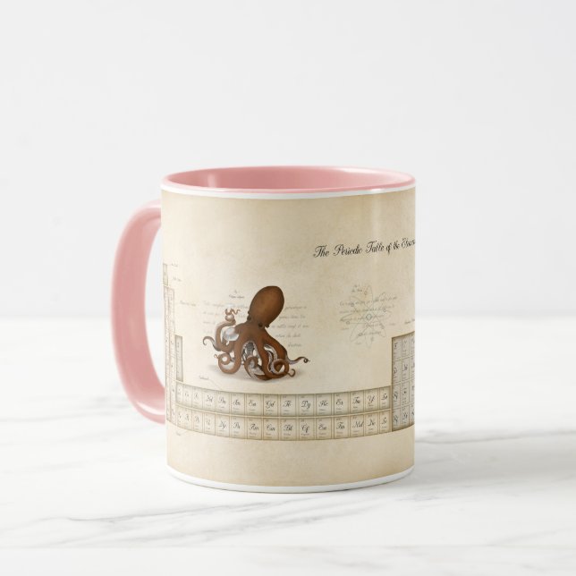 Romantic Faux-Antique Periodic Table of Elements Mug (Front Left)