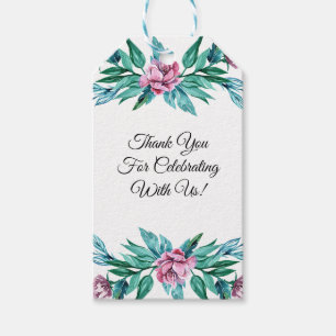 Romantic Feminine Floral 40th Birthday Gift Tags