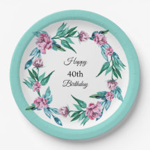 Romantic Feminine Floral 40th Birthday