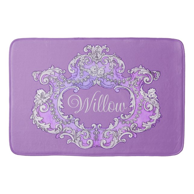 Romantic,Feminine,Personalised Bath Mat (Front)