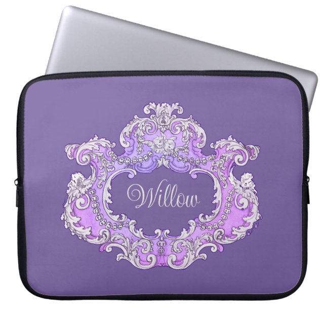 Romantic,Feminine,Personalised Laptop Sleeve (Front)