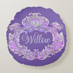 Romantic,Feminine,Personalised Round Cushion
