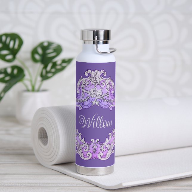 Romantic,Feminine,Personalised Water Bottle (Yoga)