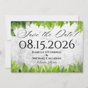 Romantic Fern Leaf Elegant Natural Wedding Save The Date