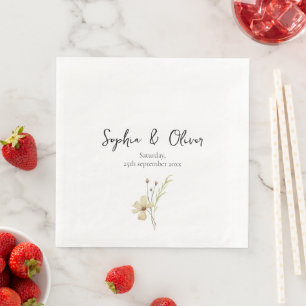 Romantic Field Flower Custom Wedding   Napkin