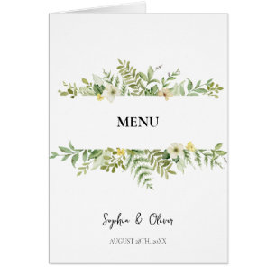 Romantic Field Flower Folded Wedding Menu