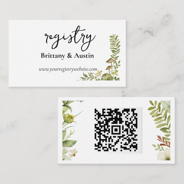 Romantic Field Flower Wedding Enclosure Card (Front/Back)