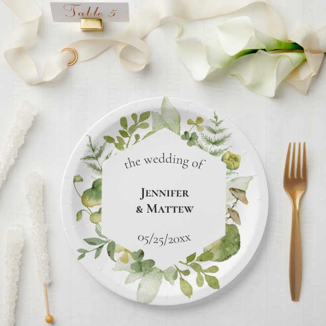 Romantic Field Flower Wedding Paper Plate (Wedding)