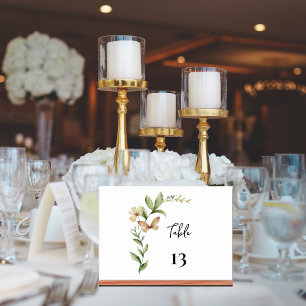 Romantic Field Flower Wedding Table Number