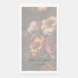 Romantic Fine Art Flower Painting Wedding Napkin