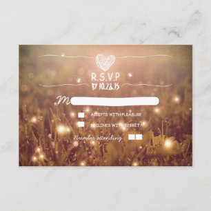 Romantic fireflies lights wedding RSVP