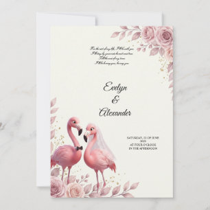 Romantic Flamingo Wedding Invitation