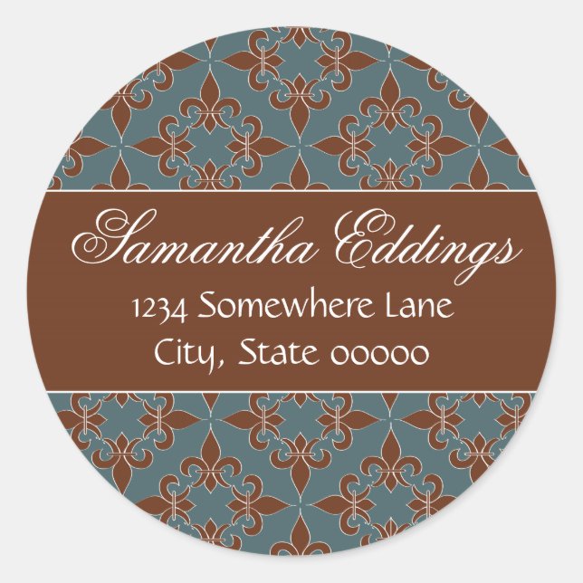 Romantic Fleur de Lis Address Label Sticker (Front)