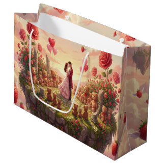 Romantic Floating Island in the Sky Fantasy Scene Large Gift Bag