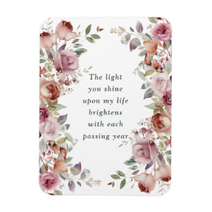 Romantic Floral Anniversary Gift Magnet