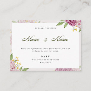 Romantic Floral Anniversary Invitation Card