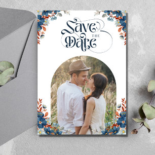 Romantic Floral Arch Photo Wedding Save The Date