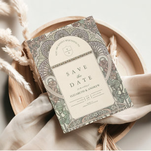 Romantic Floral Arch Save the Date wedding