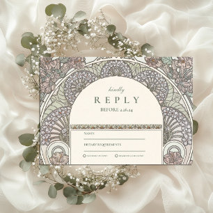 Romantic Floral Arch Save the Date wedding RSVP Card