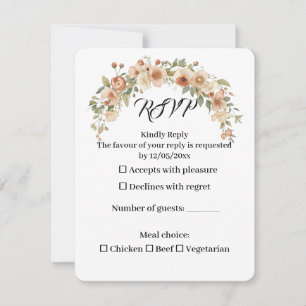 Romantic Floral Arch Wedding RSVP Card