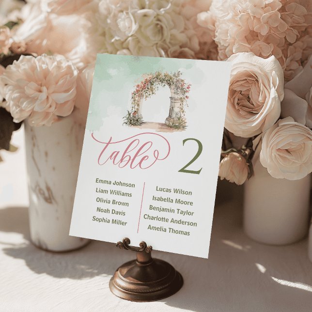 Romantic Floral Arch Wedding Table Cards Seating (Romantic Floral Arch Wedding Table Cards Seating)