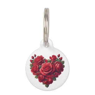Romantic Floral Art Pet Tag
