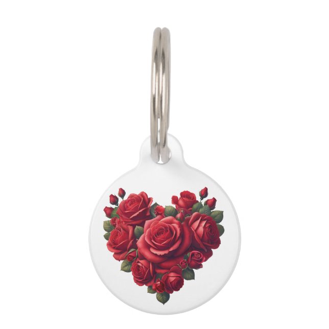 Romantic Floral Art Pet Tag (Front)