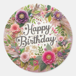 Romantic Floral Birthday sticker