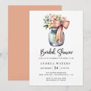 Romantic Floral Bouquet Bridal Shower  Invitation