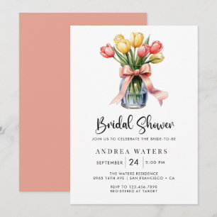 Romantic Floral Bouquet Bridal Shower  Invitation