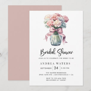 Romantic Floral Bouquet Bridal Shower  Invitation