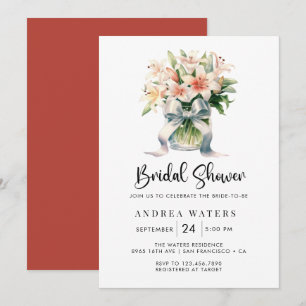 Romantic Floral Bouquet Bridal Shower  Invitation