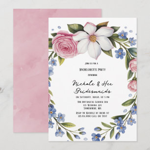 Romantic Floral Bouquet Bridesmaids Luncheon Invitation
