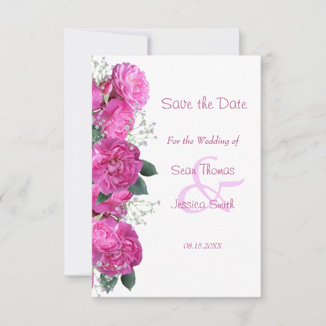 Romantic Floral Bouquet Wedding Save The Date (Front)
