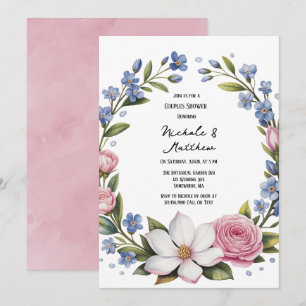 Romantic Floral Bouquet Wedding Shower Invitation