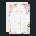 Romantic Floral Bridal Shower Bingo Game Card<br><div class="desc"></div>