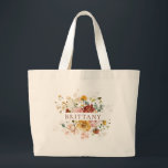 Romantic Floral Bridesmaid Tote Bag<br><div class="desc">A watercolor of assorted flowers is the inspiration for this elegant tote bag. Simply personalise with the bridesmaid's name and you've got a beautiful AND useful gift.  Sure to become a treasured keepsake of your wedding day.</div>