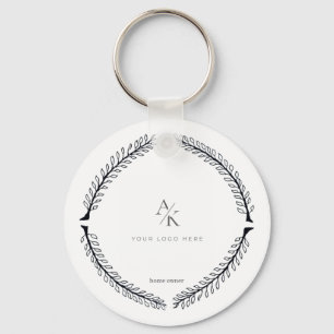 Romantic Floral Circle Save the Date Key Ring